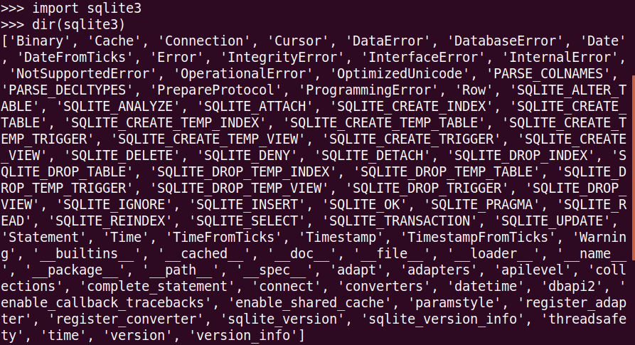 Классы, функции и константы модуля sqlite3