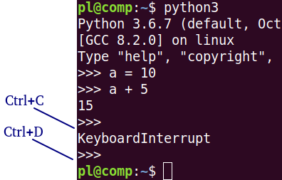 Выход из интерпретатора Python в терминале